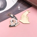 Enamel skull crow on book charm for DIY jewelry with gold metal finish - Black Halloween Skull Crow Bird Style (18160)