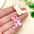 Detailed view of colorful enamel cowboy boot pendants with gold finish for DIY jewelry - Gold Rose Red Print Cowboy Boot (23774)