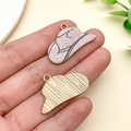 Detail of pink hat charms with dots showing gold-plated alloy back texture for DIY jewelry - Gold Light Brown Print Cowboy Hat (23763)