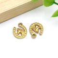 Golden horseshoe and horse head charm pendant for DIY creative jewelry making - Gold Stainless Steel Horse Head Relief Pendant (T2788)