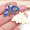 Deep blue butterfly charm with stars and moon celestial design for DIY jewelry - Blue Butterfly (18695)