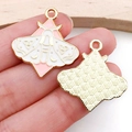 Pink and white enamel butterfly charm pendant in gold alloy for jewelry making - White And Pink Butterfly (18697)