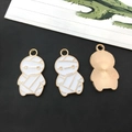 Cartoon mummie hanger van legering met wit emaille voor Halloween-sieraden voor doe-het-zelvers - Witte Zombie (14000)