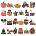22-piece Thanksgiving enamel charms set with pumpkin squirrel and turkey motifs for DIY jewelry - Mixed Styles (SN929-23)