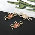 Halloween spin bedels met lachend gezicht en bruin emaille voor DIY sieraden maken - Bruine Spin (14012)