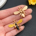 Schattige gele bijen emaille bedeltjes en gouden bijenhangers voor DIY-sieraden in de hand - Gouden Emaille Bij (23149)