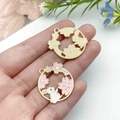 Ciondolo luna con coniglio e fiori di ciliegio in smalto per gioielli fai-da-te rosa - 27x25mm / Ghirlanda Cava Coniglio Ciliegio Smalto Rosa