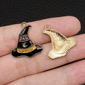 Bad Witch enamel witch hat charm with gold backing for DIY jewelry and accessories - Witch Hat Good (15282)