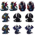 Set of 10 acrylic dragon charms for DIY jewelry making featuring colorful fantasy designs - Acrylic Dragon Series (SN1411)