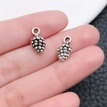Colgante de piña en plata antigua para la creación de joyas hechas a mano - Pequeña Piña Plata Antigua (4014)
