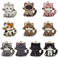 Set of 10 assorted cartoon cat enamel alloy charms with gold plating for DIY jewelry - SN1382-9 Mixed Painted Cat Styles