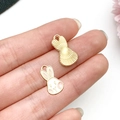 Detail of DIY rabbit charms showing small size and colorful enamel finish - Upright Ear Rabbit Pendant (23162) / 1 Piece (17x9mm) / White