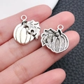Dijes de calabaza y hoja en plata antigua para pulseras y pendientes DIY de cosecha - Calabaza Plata Antigua (10859)