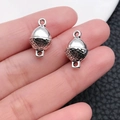Colgante de bellota plateado retro para bisutería DIY con referencia de tamaño - Conector Doble Agujero Piña Plata Antigua (5690)