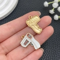 Macro detail of alloy infrared thermometer pendants for DIY jewelry and keychains - White Thermometer Gun (23073)