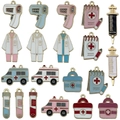 Assorted medical theme enamel pendants including ambulance and syringe for DIY jewelry - Assorted Medical Styles (SN1231)