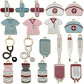 Enamel medical charms set including stethoscope and nurse hat for DIY jewelry making - Mixed Medical Theme Set (SN1228)