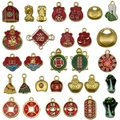 Collezione di ciondoli portafortuna cinesi dorati in smalto per creazione gioielli DIY - Serie della Fortuna Stile Cinese Smaltato