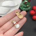 DIY Weihnachts-Schneemann-Anhänger aus Emaille-Legierung für festliche Armbänder - Weihnachtsschneemann (12528)