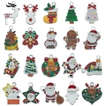 Set van 20 kerst emaille bedeltjes met Kerstman en Rendier voor DIY sieraden maken - Witte K-basis Kerstset