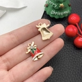 Weihnachtsglocken-Anhänger mit Emaille, goldener Schleife und Strass für DIY-Schmuck - Weihnachtsglocke (14194)
