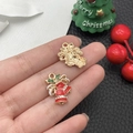 Weihnachtsglocke Anhänger mit roter Emaille und Strass für DIY-Schmuckherstellung - Rote Glocke (12534)