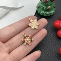 Goldene Schneeflocken-Anhänger mit bunten Strasssteinen für DIY-Weihnachtsschmuck - Funkelnde Schneeflocke (12538)