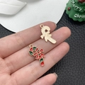 Weihnachtliche Zuckerstangen Metallanhänger mit roter Schleife für DIY Schmuck - Rote Grüne Zuckerstange (14165)