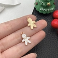 Lebkuchenmann Anhänger aus Legierung für Weihnachts-DIY-Schmuck mit weißer Emaille-Optik - Weißer Schneemann (14195)