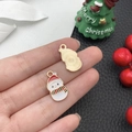 Weihnachts-Schneemann-Anhänger aus Legierung mit rotem Schal für DIY-Schmuck - Weißer Schneemann (14189)