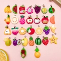 Assortiment de pendentifs fruits 3D en résine avec crochets pour bijoux DIY - Ensemble d'Assortiment de Série de Fruits (SN1503)