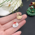 Weihnachtsmann-Anhänger aus Legierung mit Emaille für DIY-Schmuck und Armbänder - Runder Weihnachtsmann (14209)