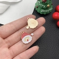 Weihnachtsmann Anhänger aus Emaille und Legierung mit goldener Rückseite für DIY Schmuck - Rot Weißer Weihnachtsmann (14180)