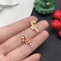 Weihnachts-Zuckerstangen Anhänger aus Legierung mit roter Schleife für DIY-Schmuck - Rot Weiße Zuckerstange (14193)