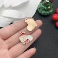 Weihnachtsmann-Anhänger aus Emaille-Legierung für DIY-Schmuckherstellung und Zubehör - Rot Weißer Weihnachtsmann (14186)