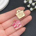 Pink and gold medical suitcase alloy charms for DIY keychain accessories decoration - Pink Medicine Box (23058)