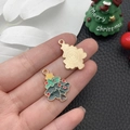 Handgehaltener grüner Emaille-Weihnachtsbaum-Anhänger für DIY-Schmuckherstellung - Grüner Weihnachtsbaum (14206)