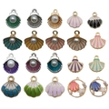 Lot de 20 pendentifs coquillages avec perles pour création de bijoux DIY - Série de Coquillages de l'Océan Mixtes
