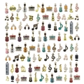 Assorted musical instrument charms set with colorful enamel guitar piano and notes - Music Series Mixed Styles (SN1010)