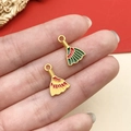 DIY colorful broom pendants with gold plating and enamel finish for jewelry making - Lucky Broom Small Pendant (22736)
