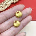 Golden matte lock-shaped charm with Fu character for DIY bracelet and jewelry making - Small Antique Gold Fortune Lock (22782)