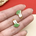 Chinese style enamel green cabbage pendants for DIY jewelry making and necklace crafts - Abundant Wealth Cabbage Tag (22822)