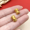 Matte gold Pixiu charms with ancient coin carvings for DIY feng shui bracelet making - Money Pixiu Spacer Bead (22845)