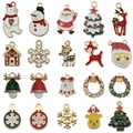 Set van 20 kerstbedeltjes van emaille met kerstman en rendier voor DIY-sieraden maken - Gemengde Kersthangers Set (SN1588)