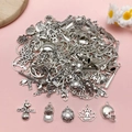 Silver sports charms set featuring basketball, soccer, and baseball alloy pendants - Antique Silver Sports Series (SN1305)