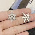 Zilveren sneeuwvlok hangers van legering met emaille voor DIY armband sieraden maken - Wit K Emaille Witte Kerst Sneeuwvlok (19648)