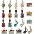 Mix of 20 cartoon musical instrument alloy enamel charms for DIY jewelry and crafts - Drip Oil Music Mixed Styles (SN958)