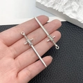 Detail of silver vintage sword pendants with cross guard for DIY jewelry making - Sword Style (16192)