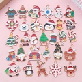 Vielfältiges Set bunter Weihnachts-Emaille-Anhänger mit Weihnachtsmann und Rentier - Sortierte Feiertagsform-Elemente (SN1615)