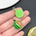 Pendentif pastèque DIY en résine avec chair rouge et anneau pour accessoires de mobile - Style Pastèque (24371)